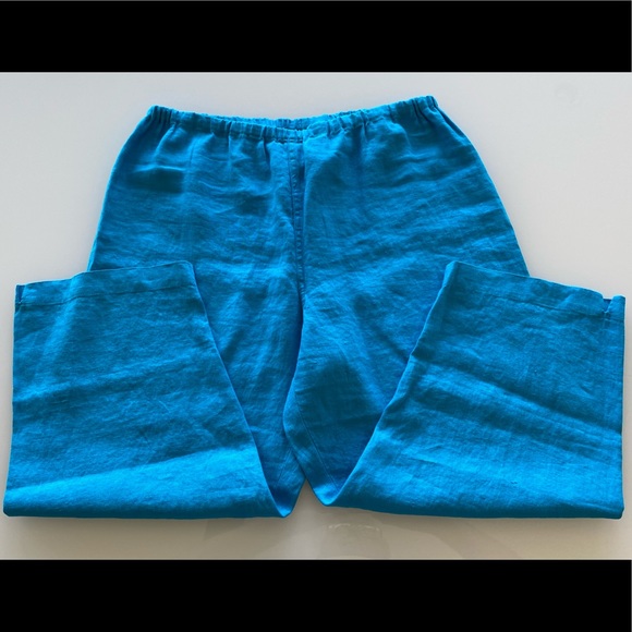 Chico's Pants - NWT Chico’s Linen Blue Easy Cropped Pants, 3, 16, XL
